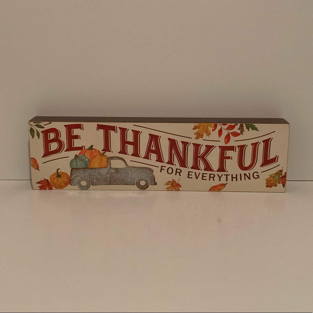 🍂 ASHLAND FALL THANKSGIVING "BE THANKFUL FOR EVERYTHING" TABLETOP DECOR SIGN 🍂